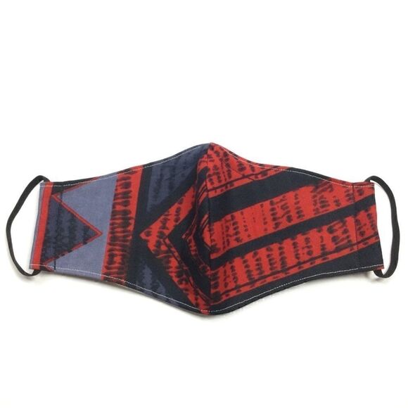 2/$15 - Batik Mask, Blue & Red African Wax Face Mask, Filti Filter - Picture 3 of 15